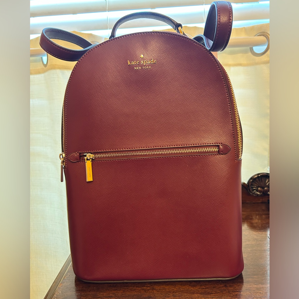 Kate Spade Deep Berry Large Perry Backpack Saffiano Leather Nwt